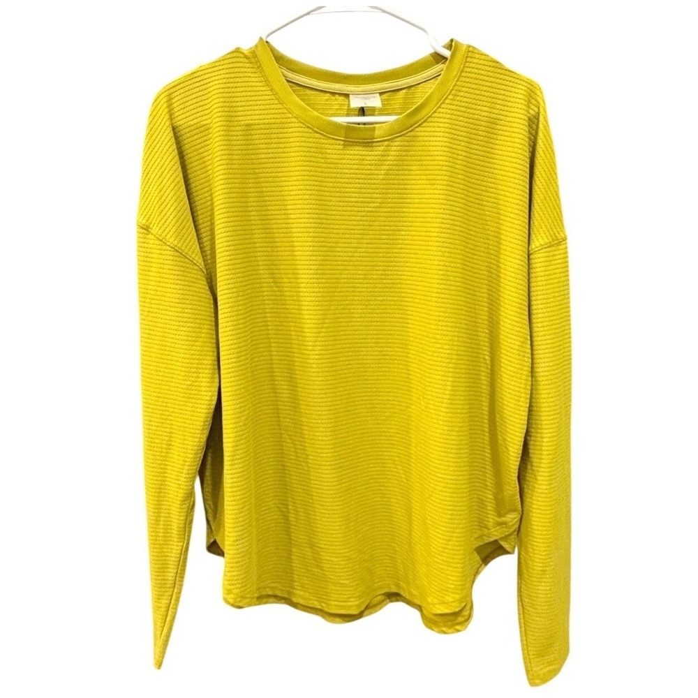 NWT CALIA Womens L Chartreuse Renew UPF 50+ Long Sleeve Athletic Activewear Top